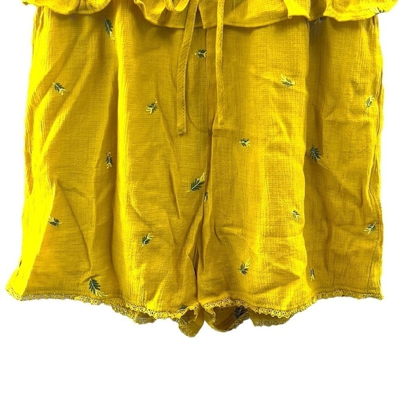 Very J Mustard Colored Summer Romper - Picture 3 of 6